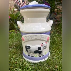 Vintage unique ceramic cow milk pale cookie jar